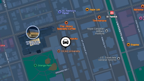 A map of downtown Toronto.