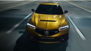 3/4 front bird’s eye view of a gold Integra Type S